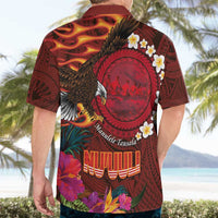 American Samoa Manulele Tausala Nu'uuli Hawaiian Shirt Tatau Art Pattern with Tropical Plants