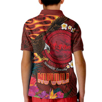 American Samoa Manulele Tausala Nu'uuli Kid Polo Shirt Tatau Art Pattern with Tropical Plants