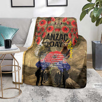 Australia and New Zealand ANZAC Day Blanket Kangaroo and Kiwi Bird Soldier-Honor and Remember Vintage Style