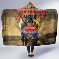 Australia and New Zealand ANZAC Day Hooded Blanket Kangaroo and Kiwi Bird Soldier-Honor and Remember Vintage Style