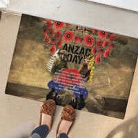 Australia and New Zealand ANZAC Day Rubber Doormat Kangaroo and Kiwi Bird Soldier-Honor and Remember Vintage Style