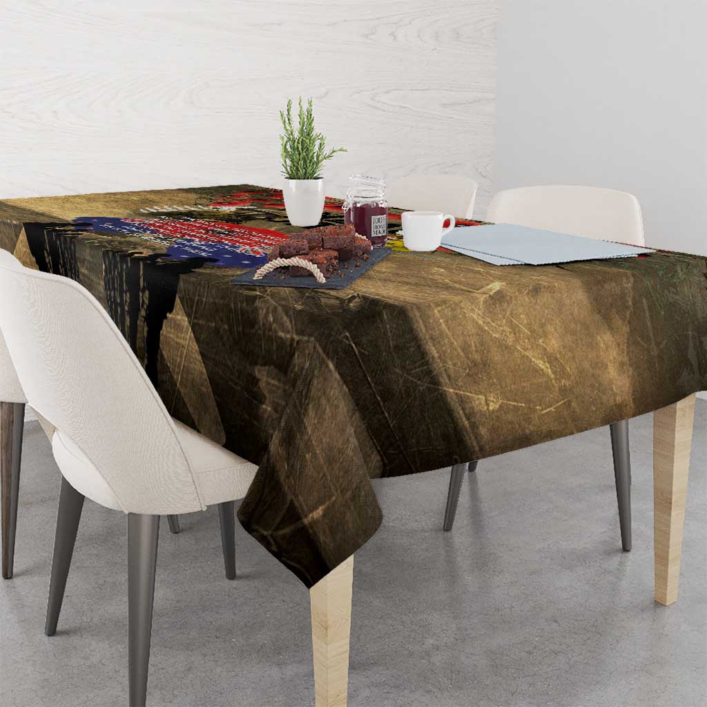 Australia and New Zealand ANZAC Day Tablecloth Kangaroo and Kiwi Bird Soldier-Honor and Remember Vintage Style