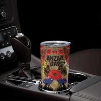 Australia and New Zealand ANZAC Day Tumbler Cup Kangaroo and Kiwi Bird Soldier-Honor and Remember Vintage Style