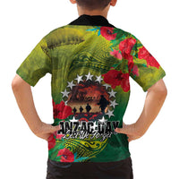 Cook Islands ANDAC Day Family Matching Long Sleeve Bodycon Dress and Hawaiian Shirt Honor and Remember Soliders-Forever in My Thoughts Grunge Style