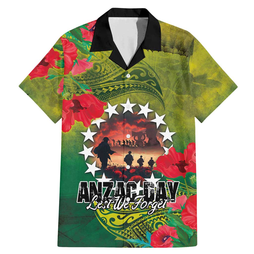 Cook Islands ANDAC Day Family Matching Mermaid Dress and Hawaiian Shirt Honor and Remember Soliders-Forever in My Thoughts Grunge Style