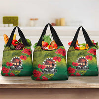 Cook Islands ANDAC Day Grocery Bag Honor and Remember Soliders-Forever in My Thoughts Grunge Style