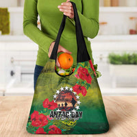 Cook Islands ANDAC Day Grocery Bag Honor and Remember Soliders-Forever in My Thoughts Grunge Style
