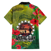 Cook Islands ANDAC Day Hawaiian Shirt Honor and Remember Soliders-Forever in My Thoughts Grunge Style
