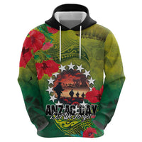 Cook Islands ANDAC Day Hoodie Honor and Remember Soliders-Forever in My Thoughts Grunge Style
