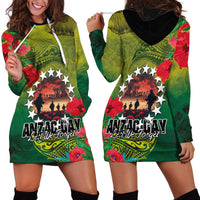 Cook Islands ANDAC Day Hoodie Dress Honor and Remember Soliders-Forever in My Thoughts Grunge Style