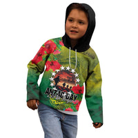 Cook Islands ANDAC Day Kid Hoodie Honor and Remember Soliders-Forever in My Thoughts Grunge Style