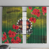 Cook Islands ANDAC Day Window Curtain Honor and Remember Soliders-Forever in My Thoughts Grunge Style