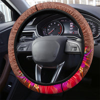 Chamorro Biba Guam Steering Wheel Cover Latte Stone Tribal and Hibiscus Flower Tapa Pattern