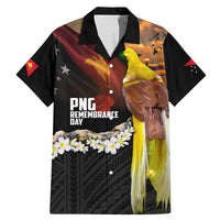 Papua New Guinea Remembrance Day Family Matching Mermaid Dress and Hawaiian Shirt Bird of Paradise Plumeria Flower and Polynesian Pattern