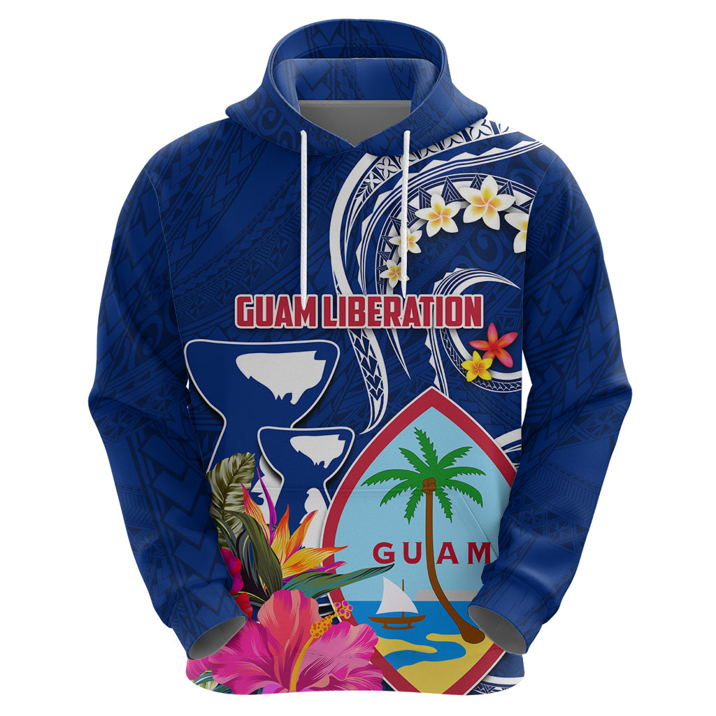 Guam Liberation Hoodie Latte Stone and Guahan Seal Jungle Flower