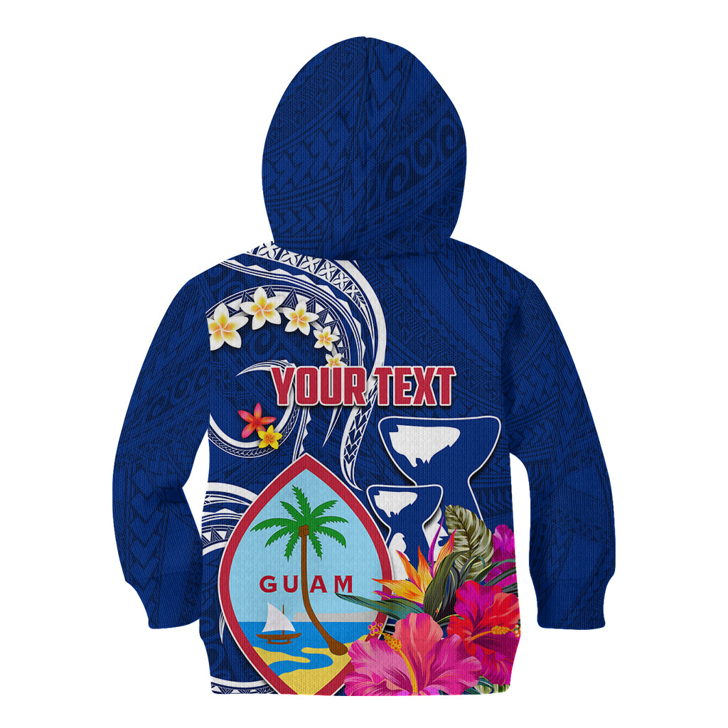 Personalised Guam Liberation Kid Hoodie Latte Stone and Guahan Seal Jungle Flower LT03 - Polynesian Pride