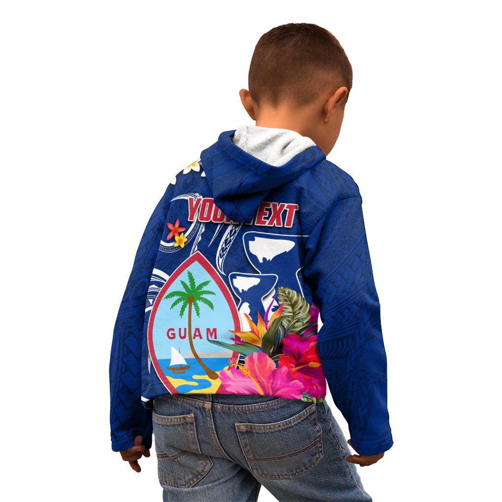 Personalised Guam Liberation Kid Hoodie Latte Stone and Guahan Seal Jungle Flower LT03 - Polynesian Pride