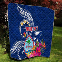 Personalised Guam Liberation Quilt Latte Stone and Guahan Seal Jungle Flower LT03 - Polynesian Pride