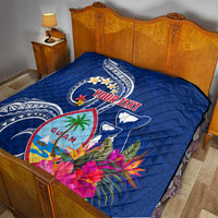Personalised Guam Liberation Quilt Latte Stone and Guahan Seal Jungle Flower LT03 - Polynesian Pride