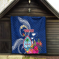 Personalised Guam Liberation Quilt Latte Stone and Guahan Seal Jungle Flower LT03 - Polynesian Pride