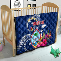 Personalised Guam Liberation Quilt Latte Stone and Guahan Seal Jungle Flower LT03 - Polynesian Pride