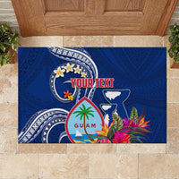 Personalised Guam Liberation Rubber Doormat Latte Stone and Guahan Seal Jungle Flower