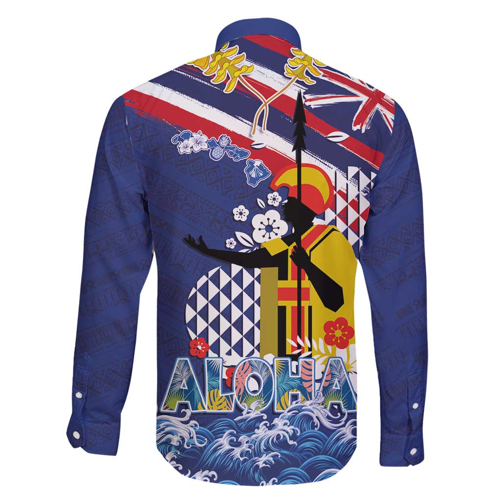 Hawaii King Kamehameha Day Family Matching Short Sleeve Bodycon Dress and Hawaiian Shirt Lei Sea Waves Polynesian Tapa Pattern