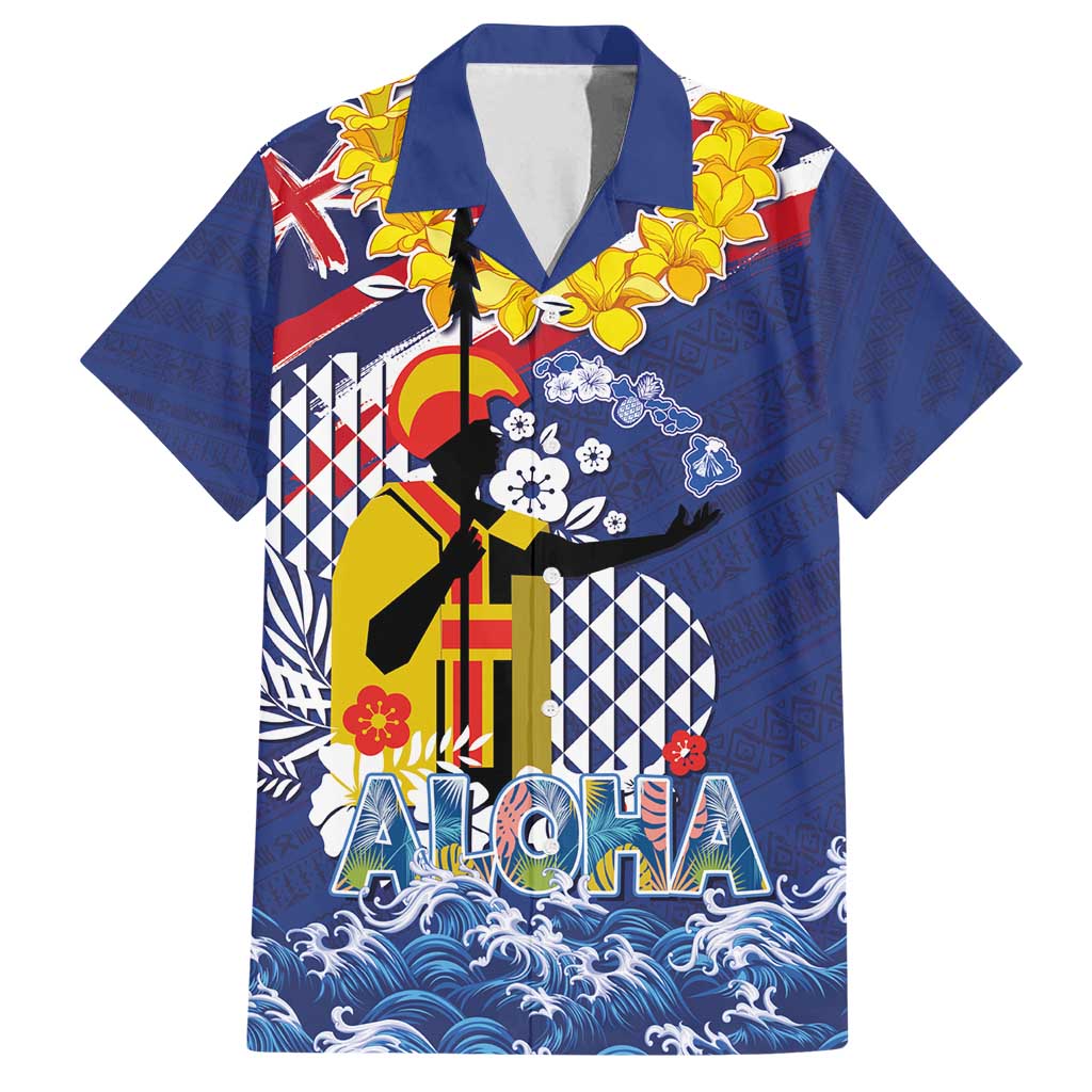 Hawaii King Kamehameha Day Family Matching Tank Maxi Dress and Hawaiian Shirt Lei Sea Waves Polynesian Tapa Pattern