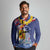Hawaii King Kamehameha Day Long Sleeve Polo Shirt Lei Sea Waves Polynesian Tapa Pattern