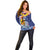 Hawaii King Kamehameha Day Off Shoulder Sweater Lei Sea Waves Polynesian Tapa Pattern
