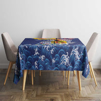 Hawaii King Kamehameha Day Tablecloth Lei Sea Waves Polynesian Tapa Pattern