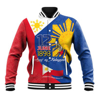 Philippines Independence Day Baseball Jacket Araw ng Kalayaan Polynesian Sun and YAKAN Pattern