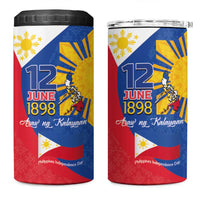 Philippines Independence Day 4 in 1 Can Cooler Tumbler Araw ng Kalayaan Polynesian Sun and YAKAN Pattern