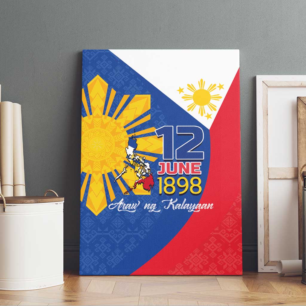 Philippines Independence Day Canvas Wall Art Araw ng Kalayaan Polynesian Sun and YAKAN Pattern