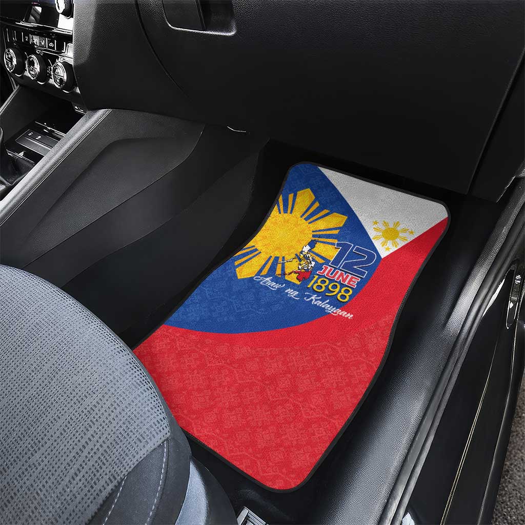 Philippines Independence Day Car Mats Araw ng Kalayaan Polynesian Sun and YAKAN Pattern