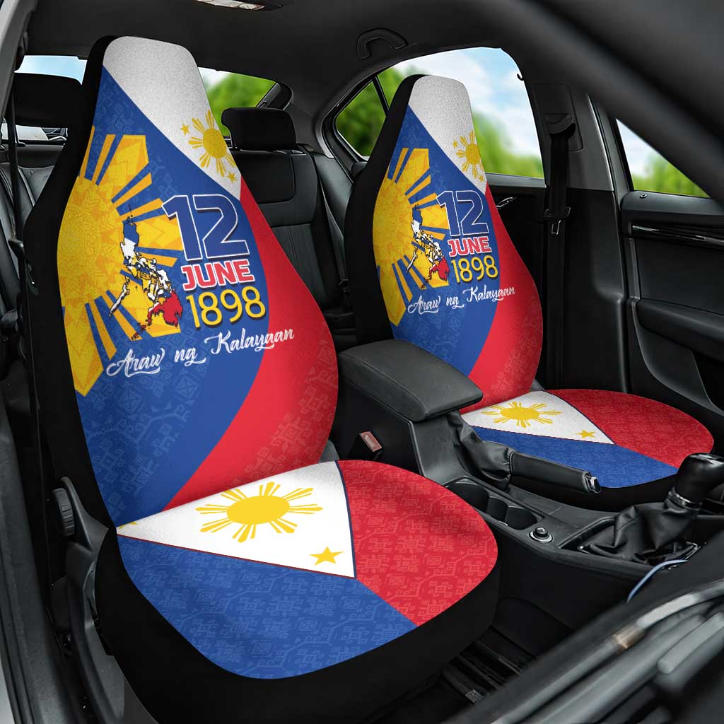 Philippines Independence Day Car Seat Cover Araw ng Kalayaan Polynesian Sun and YAKAN Pattern