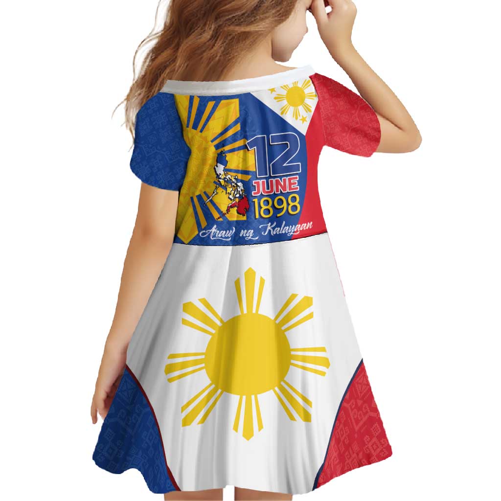 Philippines Independence Day Family Matching Short Sleeve Bodycon Dress and Hawaiian Shirt Araw ng Kalayaan Polynesian Sun and YAKAN Pattern