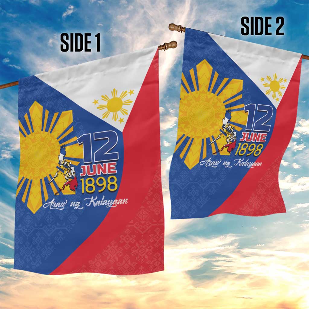 Philippines Independence Day Garden Flag Araw ng Kalayaan Polynesian Sun and YAKAN Pattern
