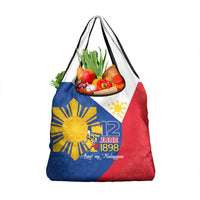 Philippines Independence Day Grocery Bag Araw ng Kalayaan Polynesian Sun and YAKAN Pattern LT03 1-pack One Size Blue - Polynesian Pride