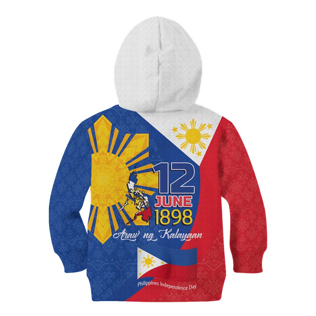 Philippines Independence Day Kid Hoodie Araw ng Kalayaan Polynesian Sun and YAKAN Pattern