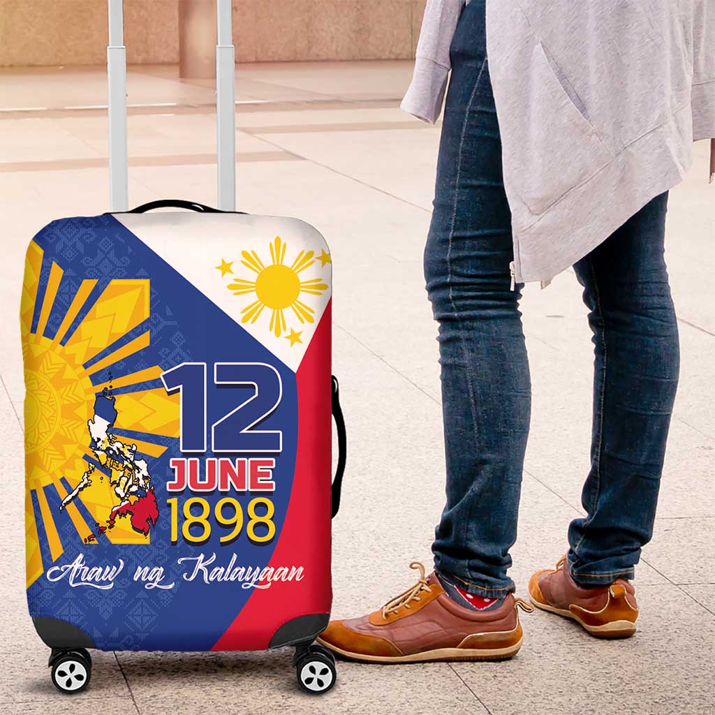 Philippines Independence Day Luggage Cover Araw ng Kalayaan Polynesian Sun and YAKAN Pattern