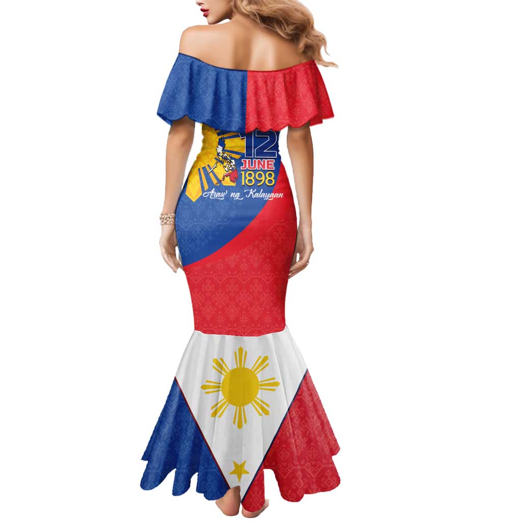 Philippines Independence Day Mermaid Dress Araw ng Kalayaan Polynesian Sun and YAKAN Pattern