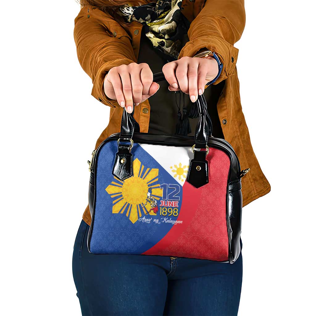 Philippines Independence Day Shoulder Handbag Araw ng Kalayaan Polynesian Sun and YAKAN Pattern