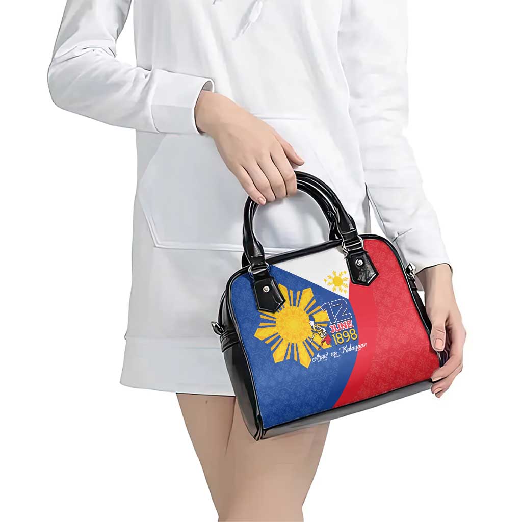 Philippines Independence Day Shoulder Handbag Araw ng Kalayaan Polynesian Sun and YAKAN Pattern