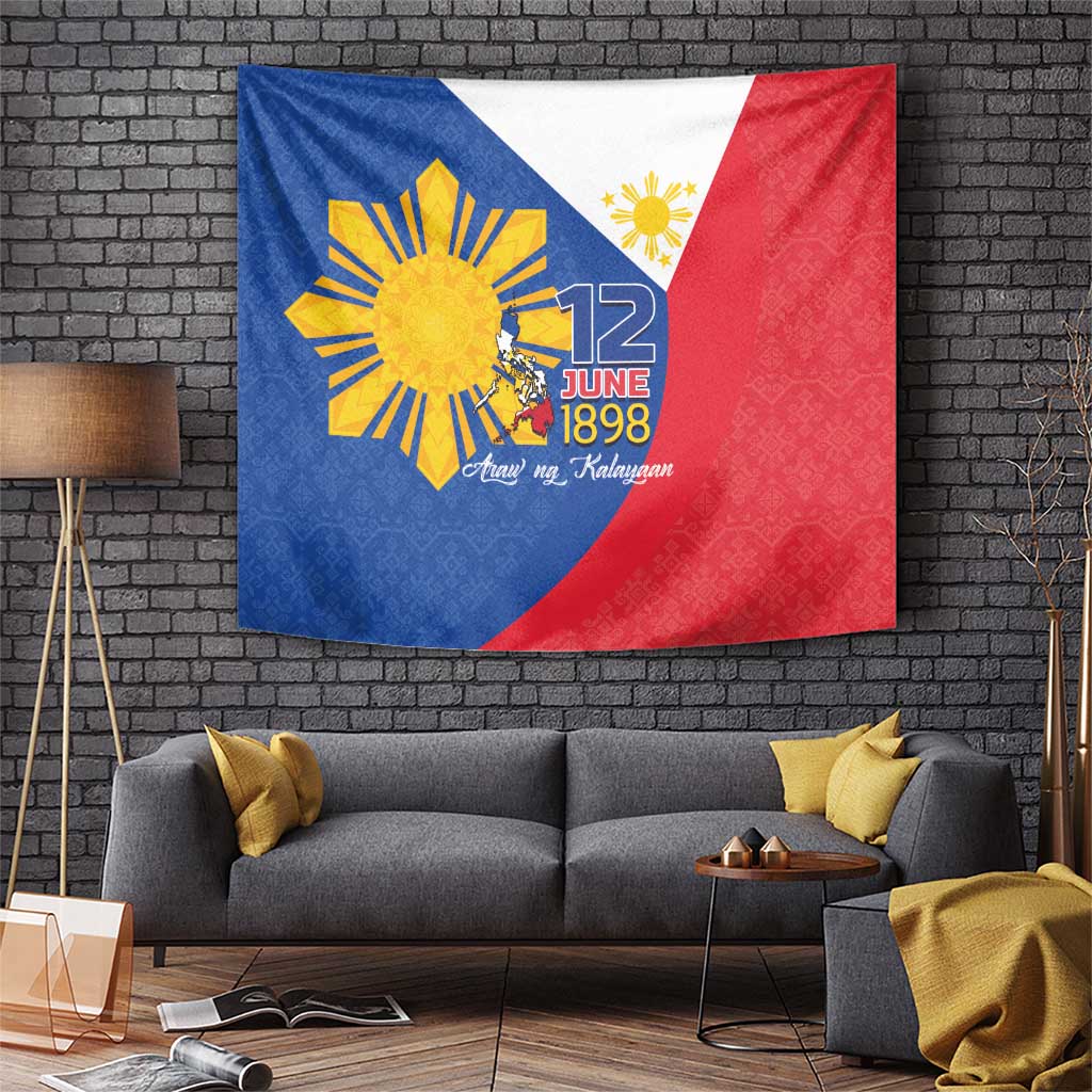 Philippines Independence Day Tapestry Araw ng Kalayaan Polynesian Sun and YAKAN Pattern