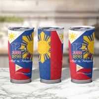 Philippines Independence Day Tumbler Cup Araw ng Kalayaan Polynesian Sun and YAKAN Pattern