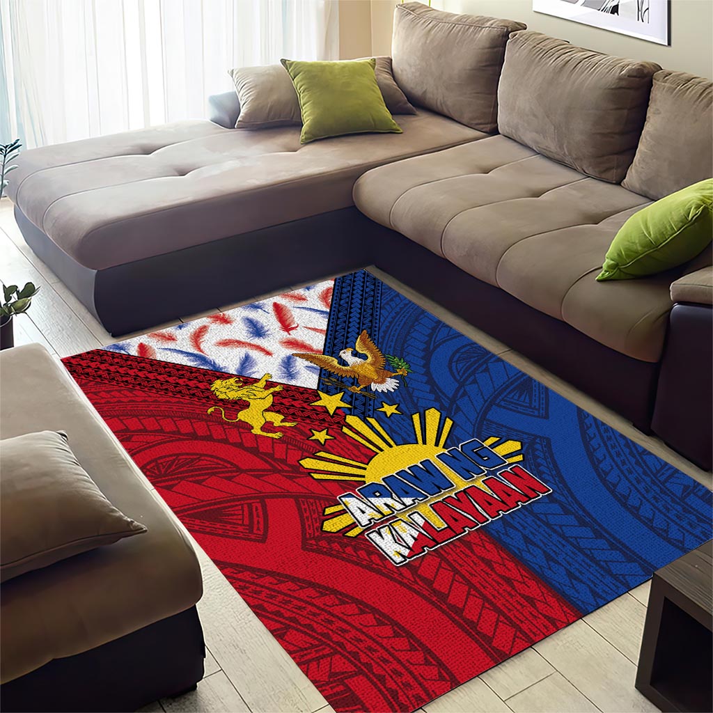Philippines Independence Day 126th Anniversary Area Rug Polynesian Pattern National Flag Style LT03 - Polynesian Pride