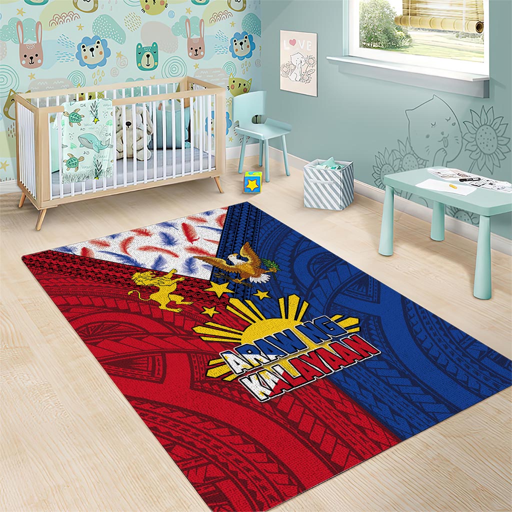 Philippines Independence Day 126th Anniversary Area Rug Polynesian Pattern National Flag Style LT03 - Polynesian Pride