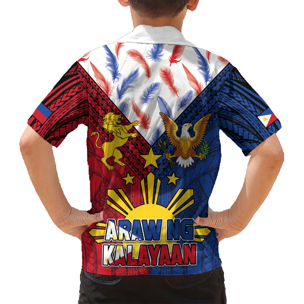 Philippines Independence Day 126th Anniversary Family Matching Long Sleeve Bodycon Dress and Hawaiian Shirt Polynesian Pattern National Flag Style