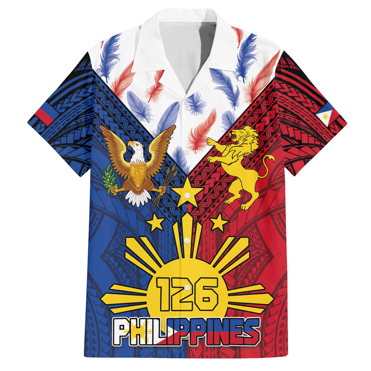 Philippines Independence Day 126th Anniversary Family Matching Puletasi and Hawaiian Shirt Polynesian Pattern National Flag Style